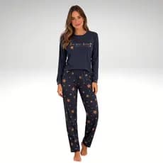 Promoção Pijama Feminino Manga Comprida e Calça Longa Inverno
