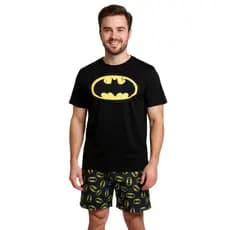 Pijama Masculino Verão Super Heróis Malha Confortável Manga Curta e Short Oferta Presente