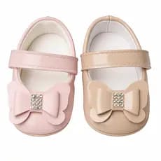 Kit 2 Pares Sapatilhas Femininas Borboleta Para Bebê Menina e Reborn