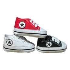 Kit 3 Pares Tênis Sapatinho Star Para Bebê e Reborn