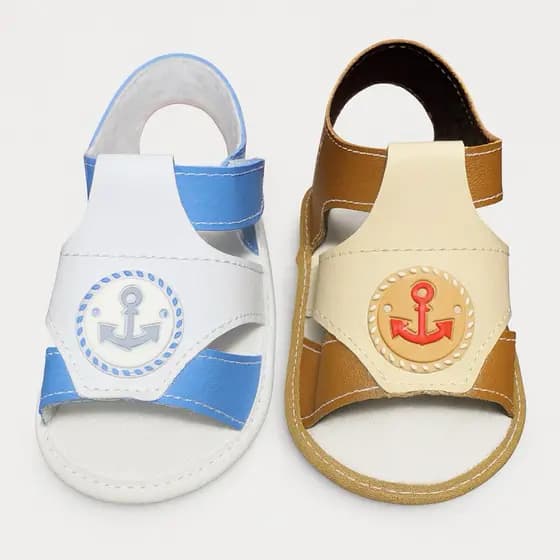 Kit 2 Pares Sandálias Masculinas Marinheiro Para Bebê Menino e Reborn