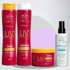 Kit Capilar Extreme Liso e Finalizador Hyaluronic 4 Produtos Profissionais