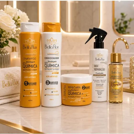 Kit Pós-Química + Max Reparação + Reparador de Pontas Duplas (5 produtos)