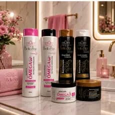 2 Kits Capilar Omega 3 e Força 6 Produtos (2 Shampoos, 2 Condicionadores e 2 Mascaras) Profissionais - Bella Flor