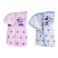 Porta Bebê Saco de Dormir 100% Algodão Disney Minnie Mickey Enchimento Enxoval