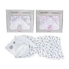 Toalhão Soft Bebê 3 Camadas 100% Algodão com Capuz Bordado Unissex 1,00x85cm Enxoval Presente