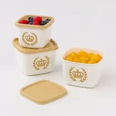 Conjunto 3 Potes Plástico Plasútil Coroa BPA Free Vai Micro-ondas Freezer Organiza Cozinha