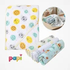 Toalha Banho Bebê Capuz Soft 100% Algodão 80x80 + Kit 3 Cueiro Flanelado Papi Enxoval Menina Menino
