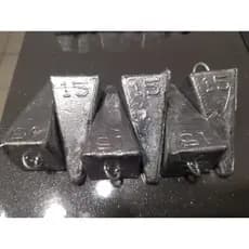 Kit c/06 chumbadas de pesca pirâmide Chumbo para Pesca Chumbada Chumbo Pirâmide