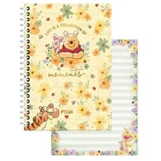 Caderno Ursinho Pooh Grande 70 folhas , Folhas decoradas