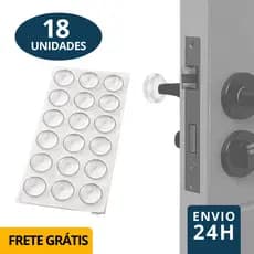 Protetor Adesivo Silicone Anti Impacto Redondo 24 Unidades Multiuso Maçaneta Porta