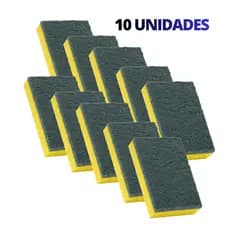 Kit 10 Esponjas De Lavar Louça Bucha Dupla Face De Limpeza Prime