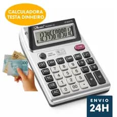 Calculadora Eletrônica Display Duplo 12 Digitos Testa Dinheiro Falso