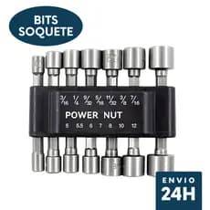 Jogo Kit 14 Peças Soquetes Canhão Sextavado 4 a 13mm Parafusadeira