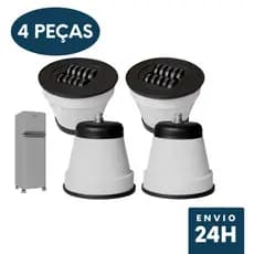 Pé Pézinho Base Rodizio Para Fogão Geladeira e Freezer Kit 4 Peças Branco 10cm