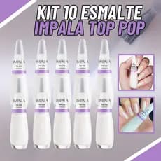 Impala Kit 10 Esmaltes Top Pop Transparente Branco A Cor da Sua Moda
