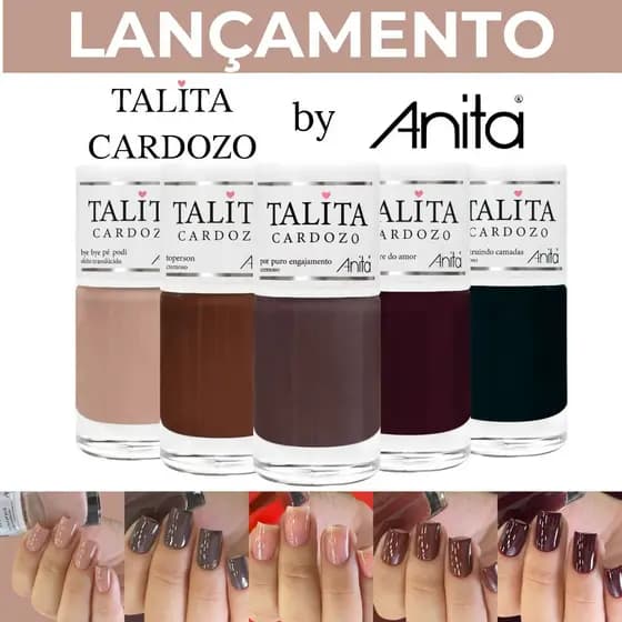 Kit 5 Esmaltes Anita Nova Coleção Talita Cardozo Tons Nude Atacado Esmalte Lançamento