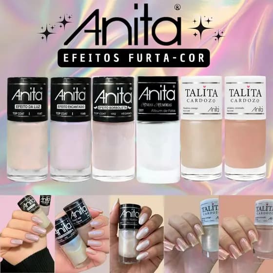 Kit 6 Esmaltes Anita Efeito Borboleta Esmalte Talita Cardozo Esmalte Casando na Tailândia