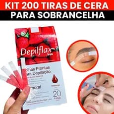 200 Tiras De Cera Pronta Sobrancelhas Buço Morango Depilflax