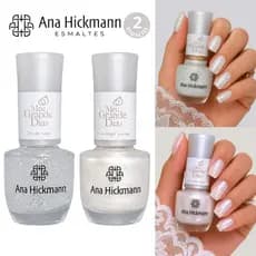 Kit Esmaltes Ana Hickmann Pode Beijar a Noiva e Dia da Noiva Tons Perolados e Glitter