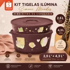 Kit Tigelas Ilúmina Simone Mendes No Ritmo do Coração 2,5L + 4,3L