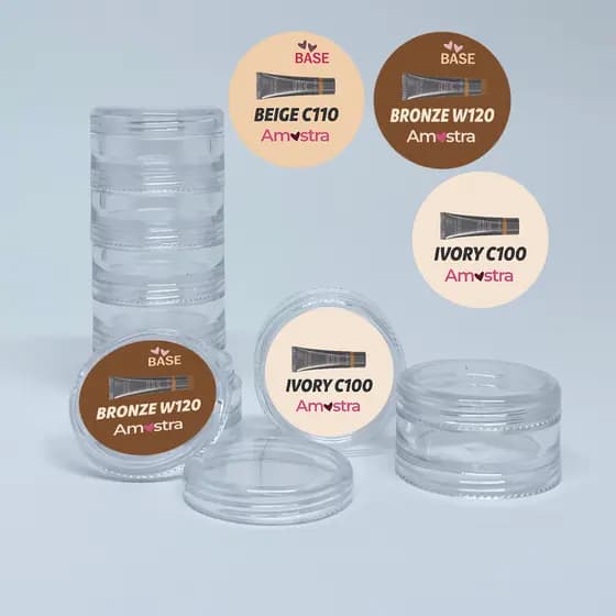 Kit 2 Cartelas Adesivos, Etiquetas para Potinhos de Amostras Base TimeWise e At Play Mary kay