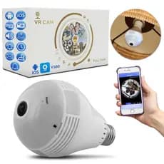 Câmera Lâmpada Segurança Espiã Wifi Para Aplicativo Celular Com Voz Acompanhe As Imagens Pelo Seu Celular