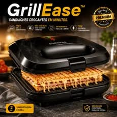 GrillEase™ Sanduicheira Grill 2 em 1 Antiaderente 750W 220V Compacta Elétrica