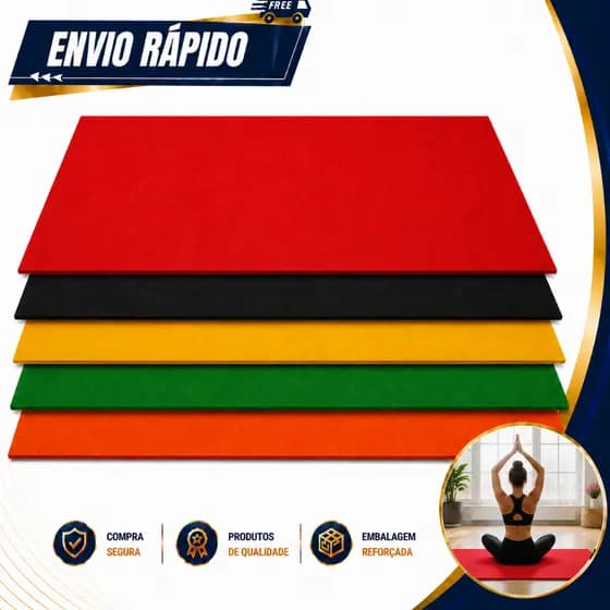Tapete de Yoga Pilates Ginástica Placa De EVA 3mm x 0,5m x 1m Preto Vermelho Laranja Verde Azul