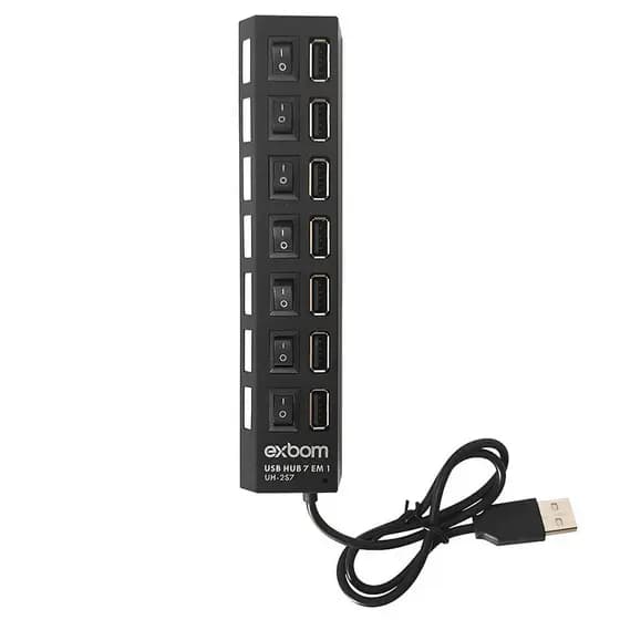 HUB USB 2.0 7 Portas Exbom - UH-2S7