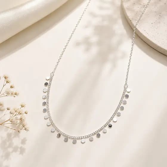 Colar choker gotas de prata folheado a prata