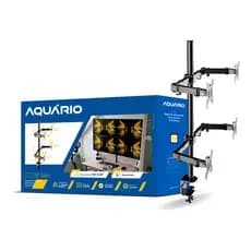 Suporte 4 Monitor Tela Articulado 14 A 32 Até 40kg Reforçado Cor Preto