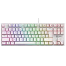 Teclado Gamer Mecanico Rainbow Switch Blue Abnt2 Leap Pudim Branco Gamer Ninja
