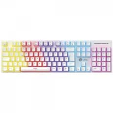 Teclado Gamer Mecanico Rainbow Switch Blue Abnt2 Leap Pudim Branco Gamer Ninja