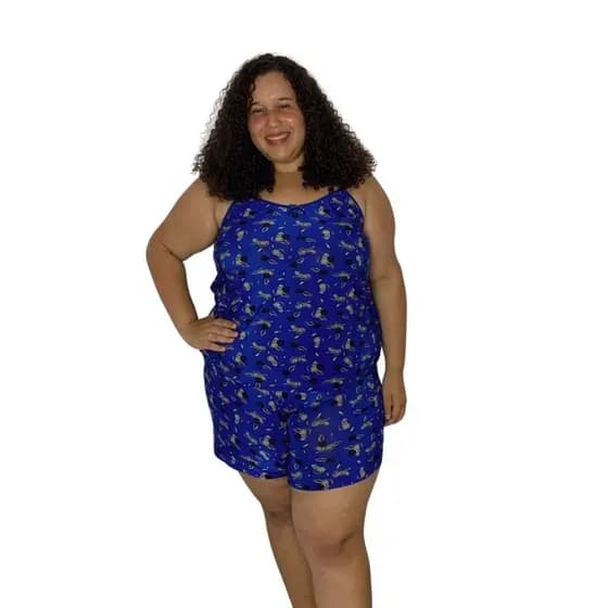 Baby Doll Feminino Plus Size Exgg, Liganete, Short Doll, Pijama, Pijamas, Pijamas Femininos Conjuntos, conjunto, Roupas