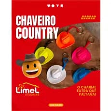 Chaveiro Chapéu Cowboy em Plástico Super Resistente
