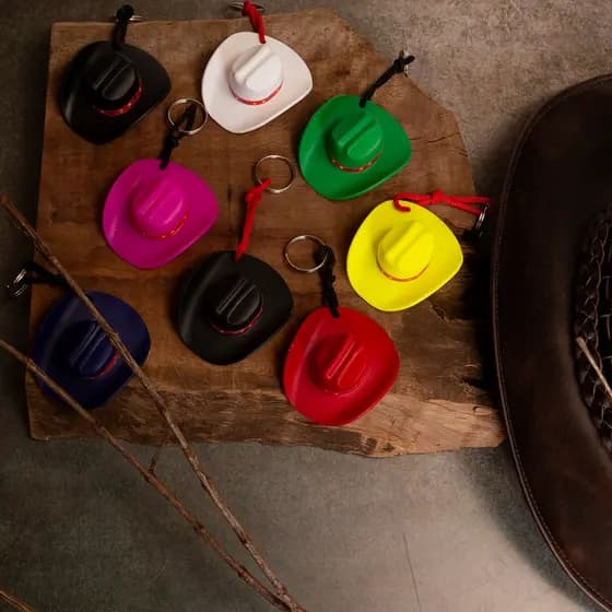 Kit Chaveiro Chapéu 3 unidades Cowboy de Rodeio Lembrancinha