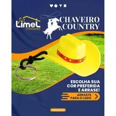 Chaveiro Chapéu Cores Vibrantes Plástico Super Resistente