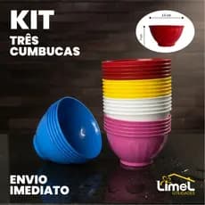 Kit 3 cumbucas 500ml Bowl Para Sopa E Sobremesa Sopas Caldos Gelatinas Açai Porções Sorvetes