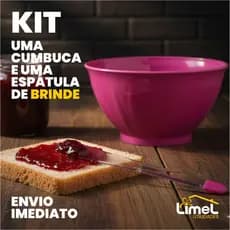 Kit Cumbuca 500ml + Espátula para manteiga geleia requeijão patê envio imediato
