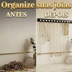 Organizador de Joias para Pendurar Coração de Parede Expositor de Anéis Suporte para Colares e Pulseiras Dupla face