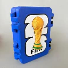 Porta Figurinha da Copa com Taça, Case Panini FIFA, Caixa Organizadora