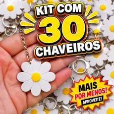 Chaveiro Margarida Branca, Perfeito para lembrancinhas, Mimos, Eventos, Presentear, Lindo Acessorio Feminino, Brindes