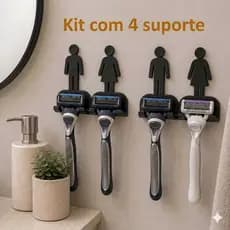 Suporte Gillete 3M Sem Furar Parede Fixação Forte Porta Barbeador Banheiro Resistente