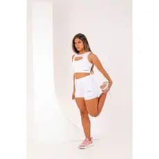 Short duplo feminino dry fit roupa de treino academia