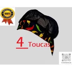 Touca para cozinhar estampa de pimenta 4 unidades uso Profissional