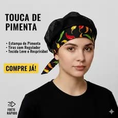 Touca para Cozinhar estampa de pimenta uso profissional