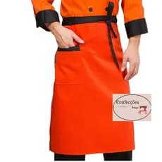 Avental saia de chefe/garçonete/hotel/restaurante/laranja com preto