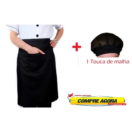 kit de Avental de cintura/unissex de oxford c/ Touca cozinha