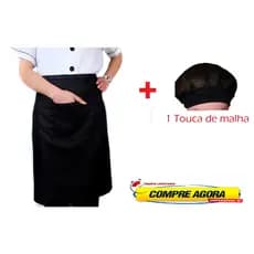 kit de Avental de cintura/unissex de oxford c/ Touca cozinha
